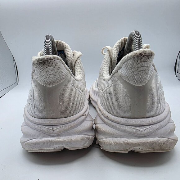 Hoka One One Clifton 9 Womens Size 8 B Triple White Athletic Shoes Running Walk - Picture 5 of 13